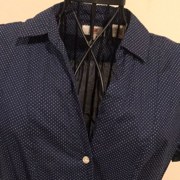 Levi's Navy w White Dots Button Front Blouse - SM - Picture 5 of 8